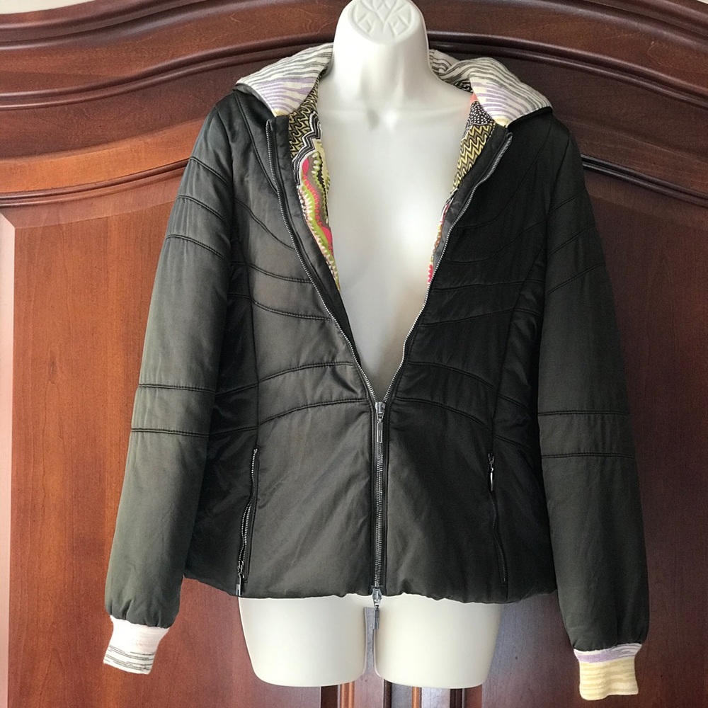 Missoni Women's Jacket Brown Satin Floral Pattern